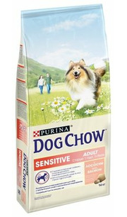 DOG CHOW Корм для собак Sensitive с лососем для собак с чувствительным пищеварением фото