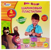 Играем вместе Шариковый пластилин Маша и Медведь 4 цвета (8322-Mm) фото