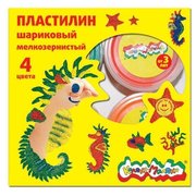Каляка-Маляка Шариковый пластилин Шариковый мелкозернистый 4 цвета (ПШМКМ04) фото