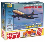 Звезда Пассажирский авиалайнер Аэробус А-320, 1/144, подарочный набор 7003ПН фото